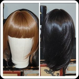 Two-Toned Black/Brown Bang Synthetic Wig